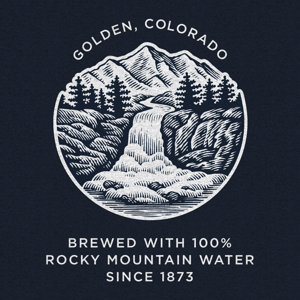 Coors Banquet Beer Double Sided Graphic Hooded Sweatshirt - Navy Blue