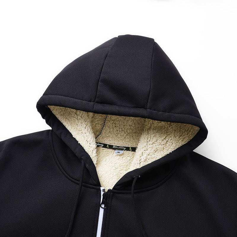 Mens Fleece-Quilted Set With Hoodie And Fleece-Lined Jacket For Men