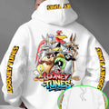 Looney Tunes Gradient Print Hoodie – Vintage Cartoon Character Pullover, Casual Retro Streetwear Sweatshirt, Nostalgic Animated Graphic