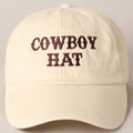 Western Cowboy Hat Embroidered Baseball Cap — Cotton Twill with 6-Panel Design & Curved Brim