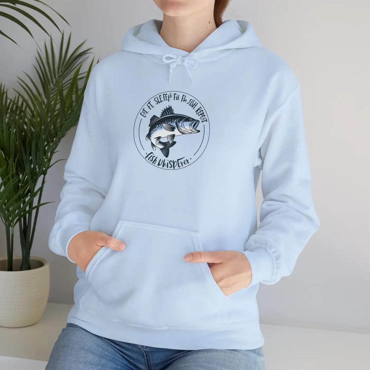 DipaliZ Eat Sleep Fish Heavy Blend Hoodie Lake Theme