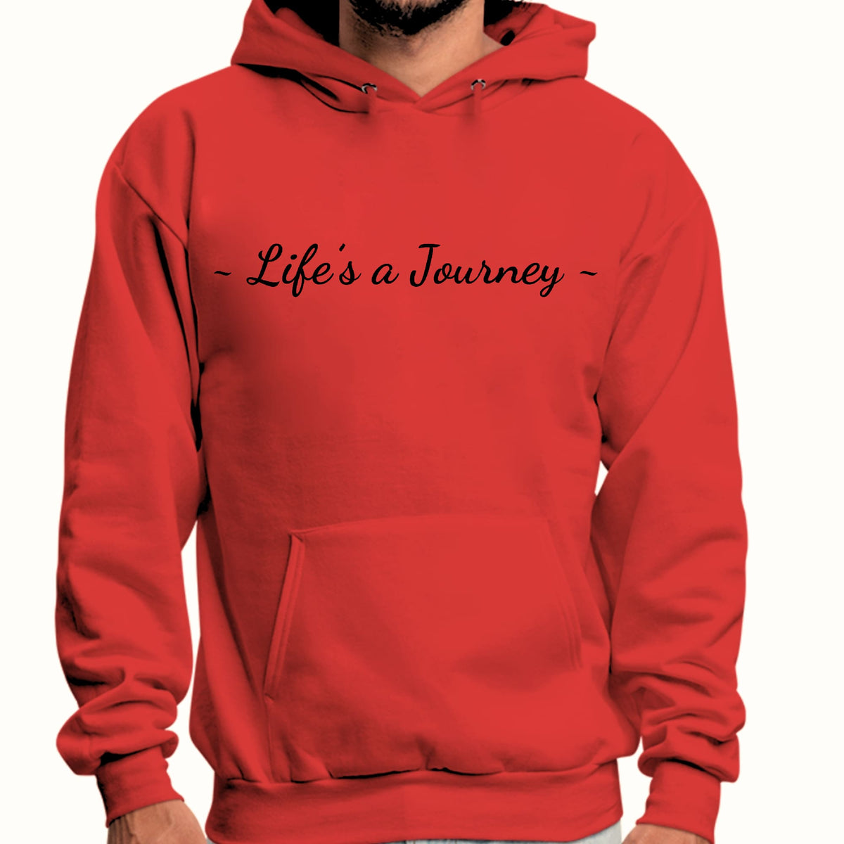 Mens Graphic Hoodie Life's a Journey Black Print